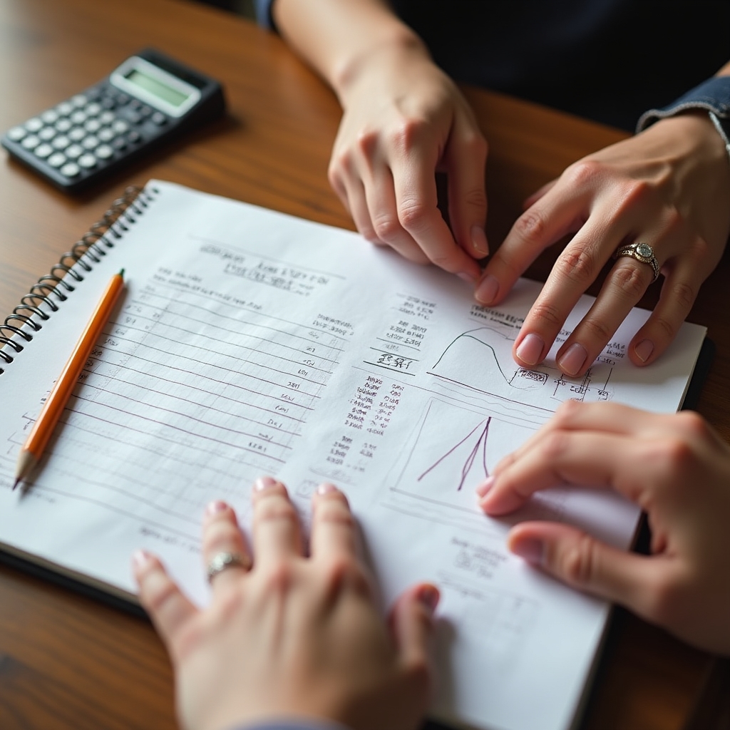 Cuaderno de presupuesto compartido entre una pareja